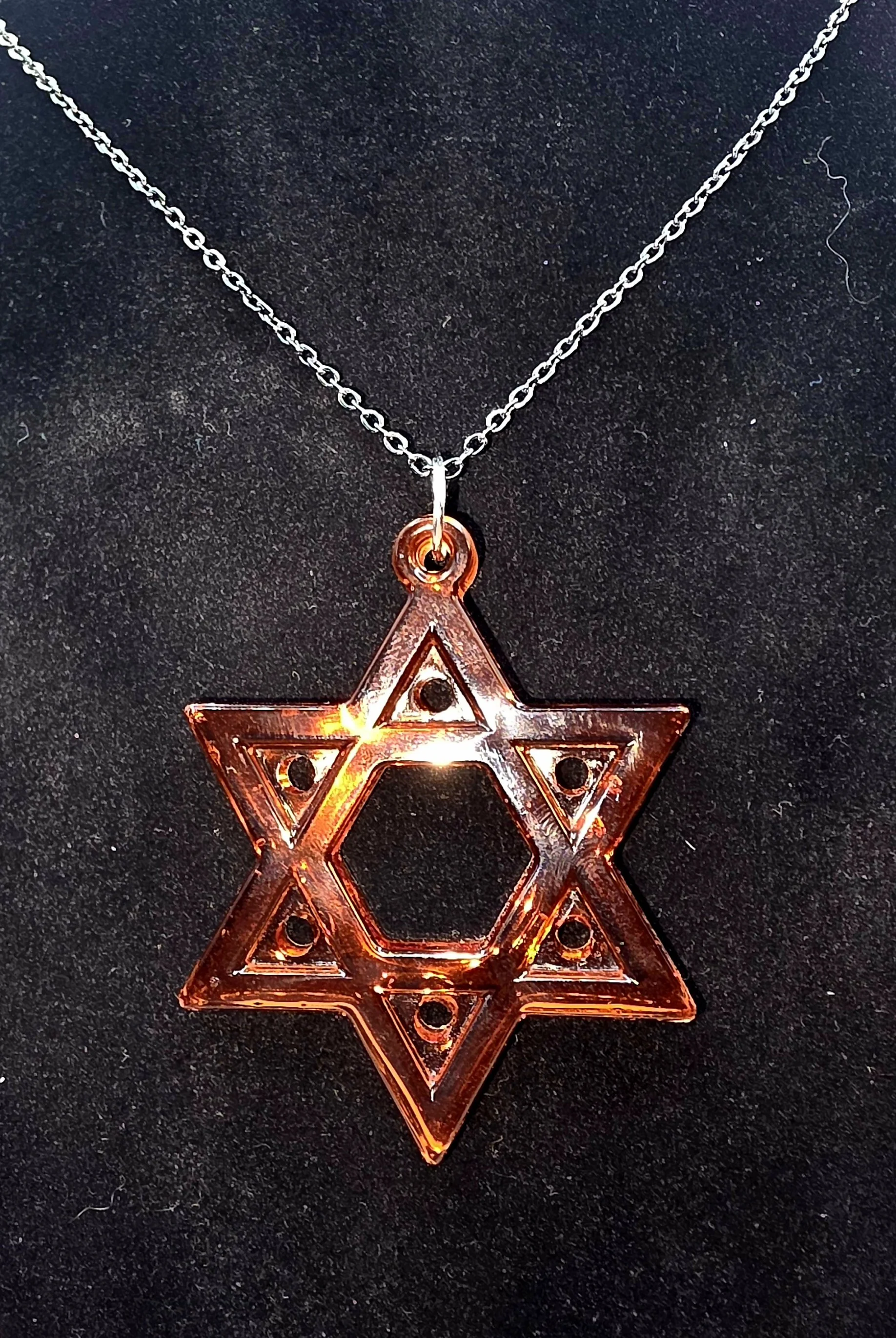 Orange Resin Six-Pointed Star Necklace