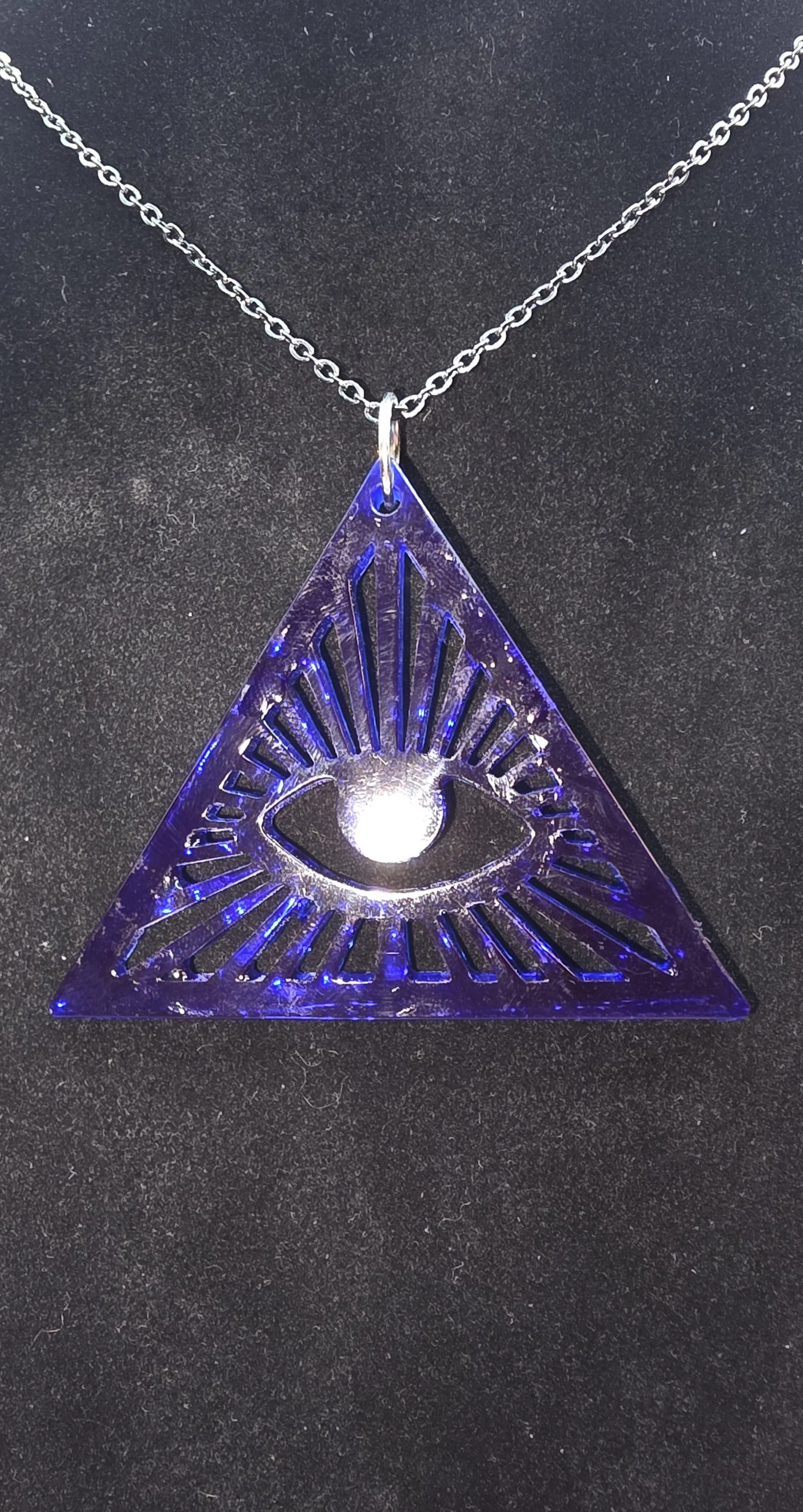 Blue Resin Eye of Providence Pendant