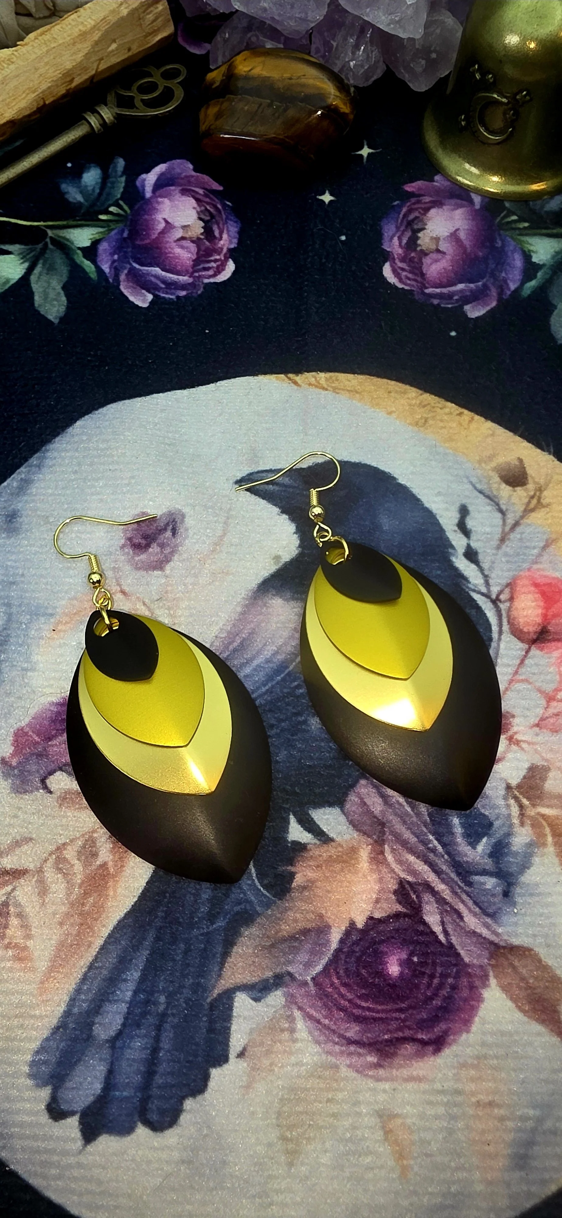 Dragon Scale Layered Earrings