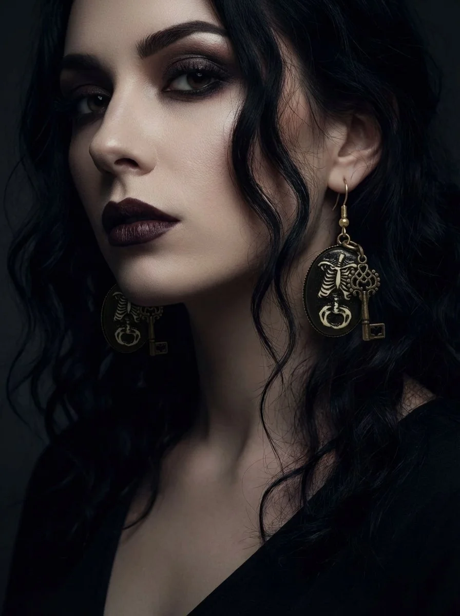 Gothic Elegance Cameo Earrings