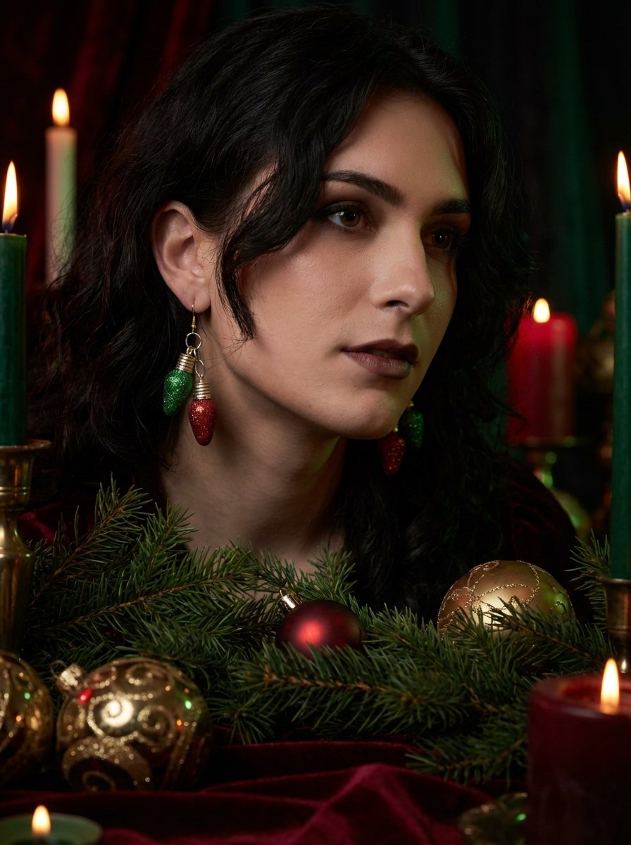 Festive Sparkle Glitter Bulb Earrings