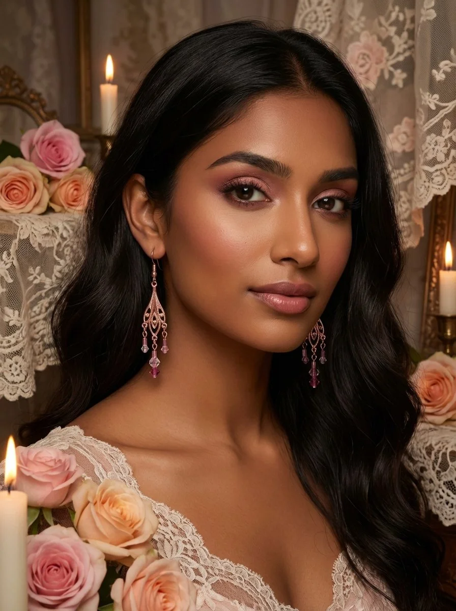 Rose Gold Elegance Chandelier Earrings