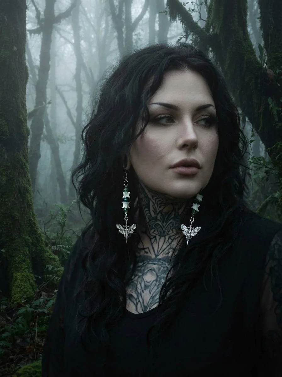 Gothic Vertebrae Charm Earrings