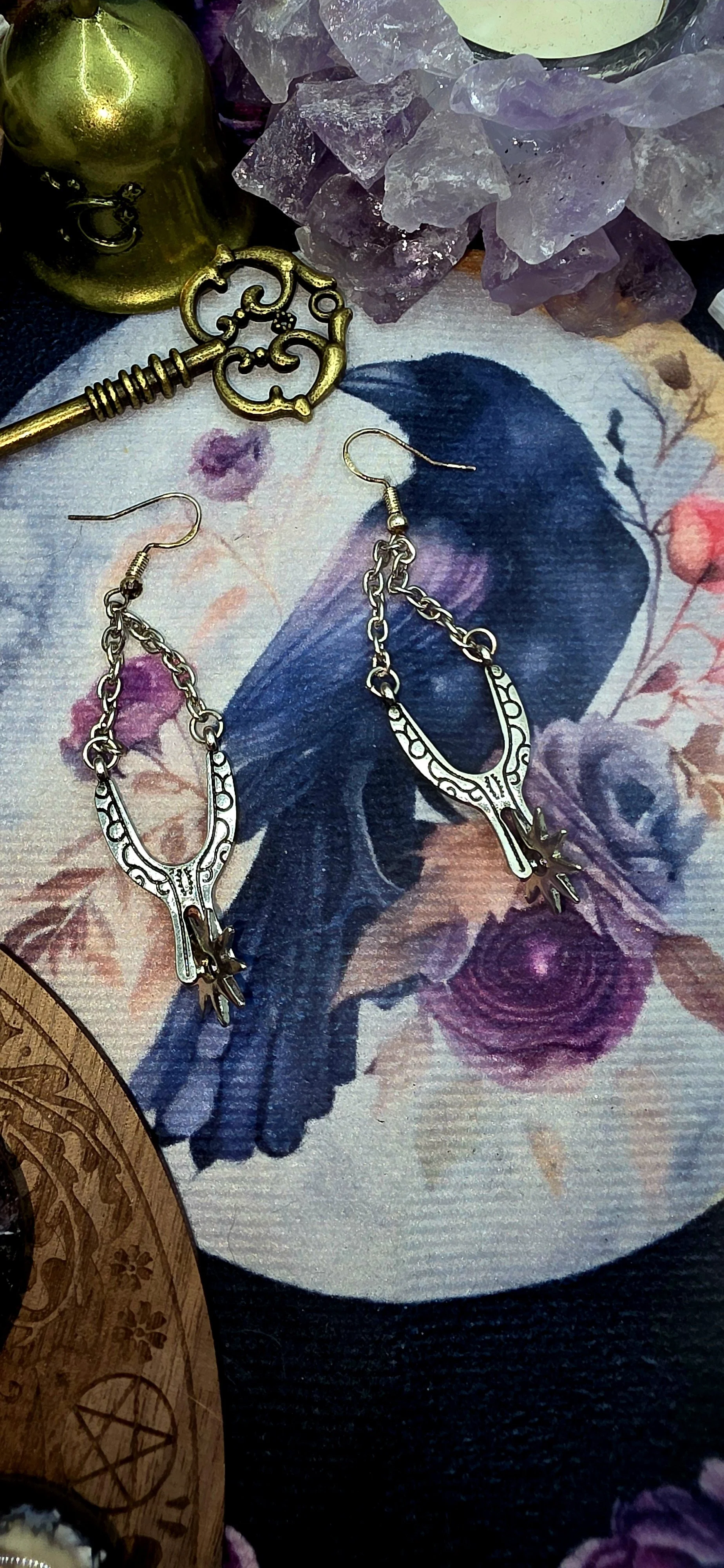 Silver Working Spur Earrings