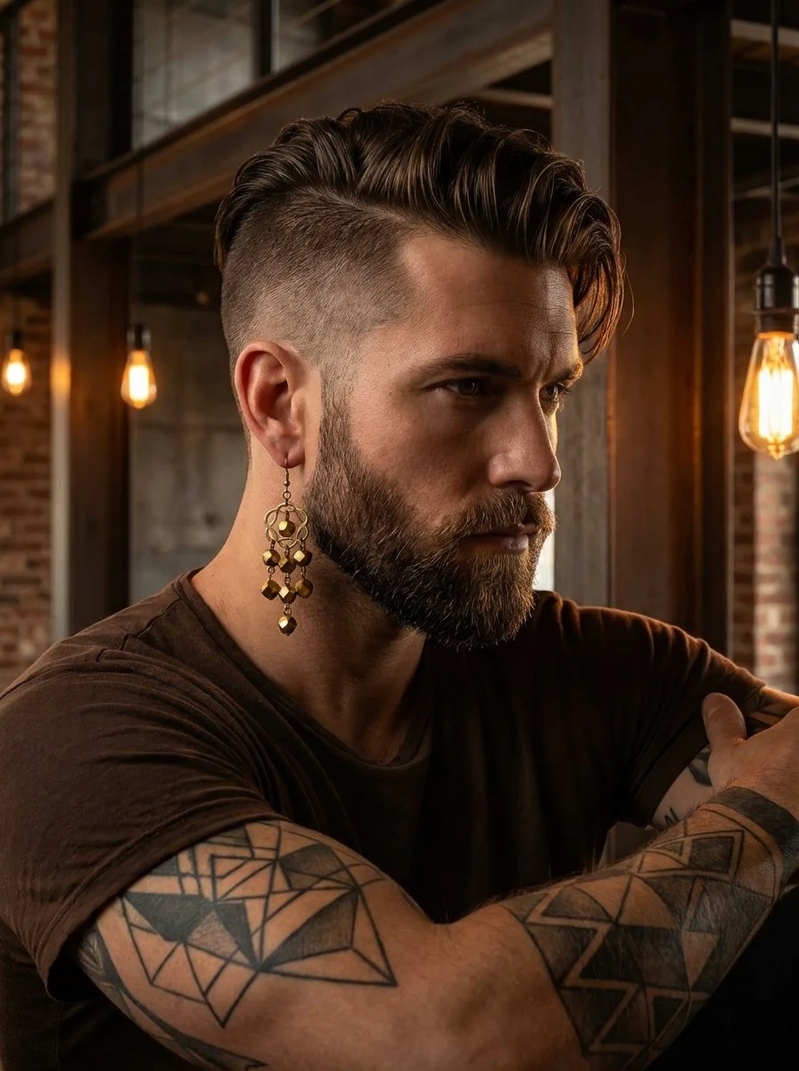 Gold Twisted Ring with Golden Hex Gems