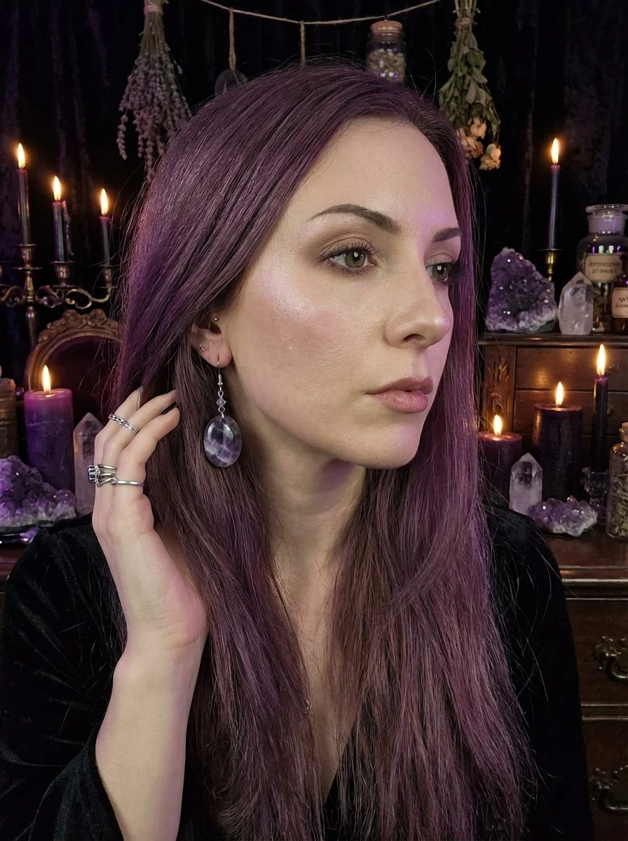 Enchanting Amethyst Oval Crystal Earrings