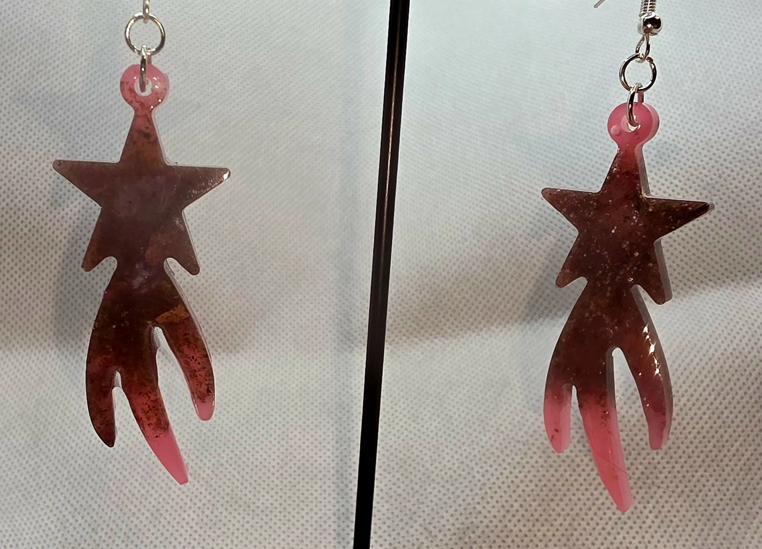 Pink Beltane Shooting Star Earrings