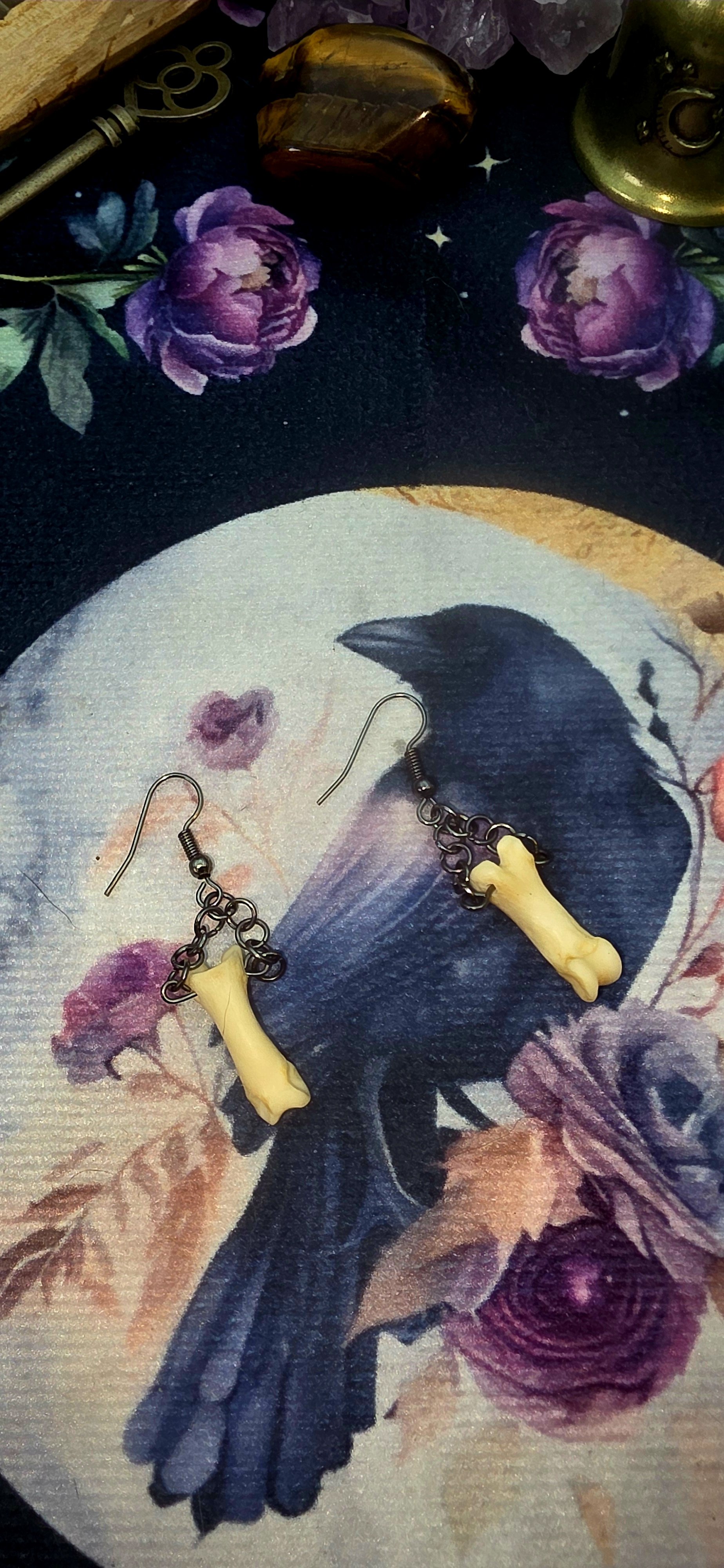 Red Fox Toe Bone Earrings - Nature's Dance Collection