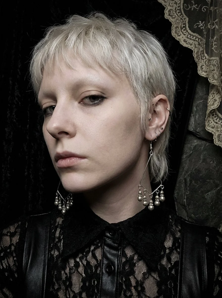 Elegant Silver Diamond Dangle Earrings