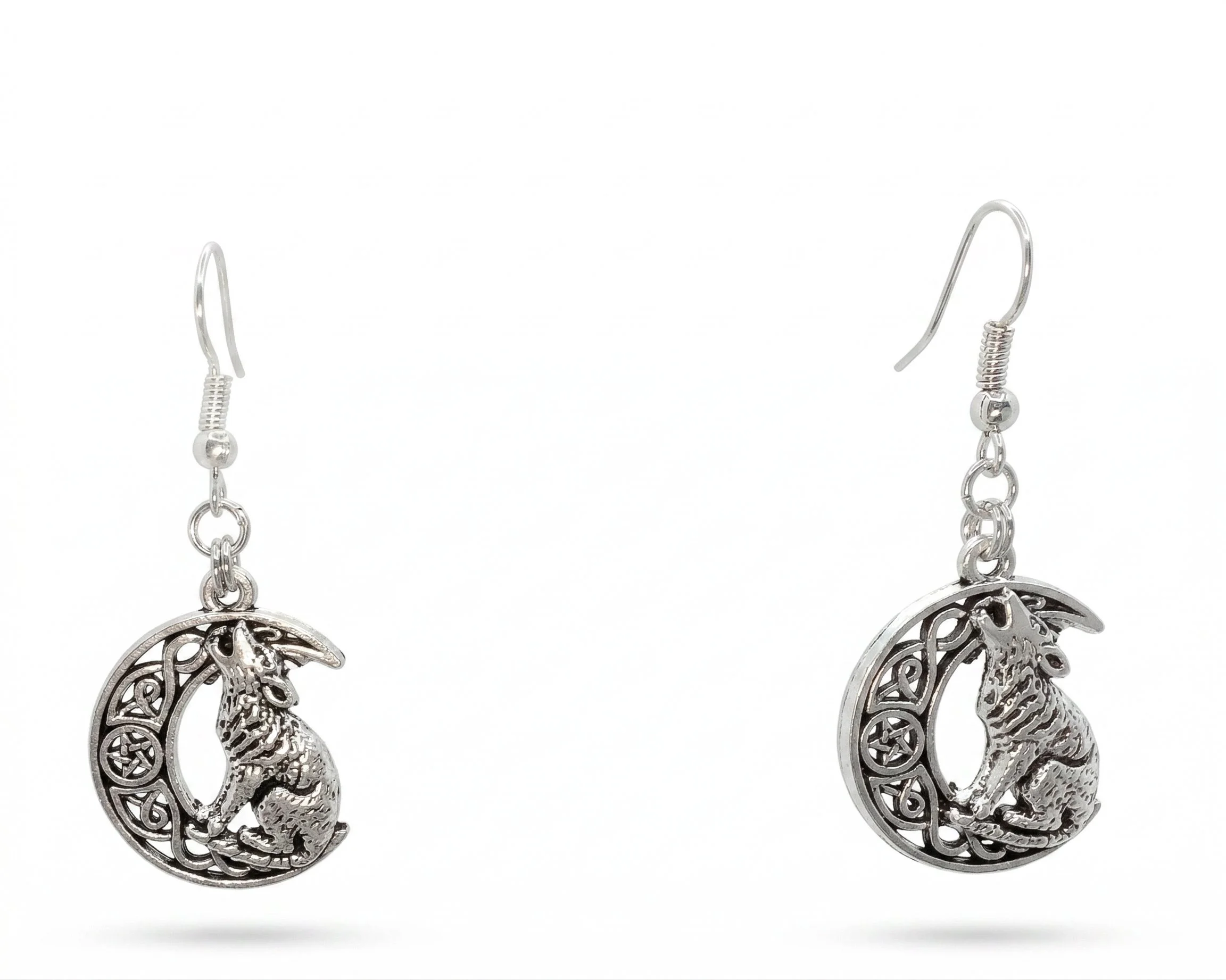 Mystic Moon Wolf Earrings