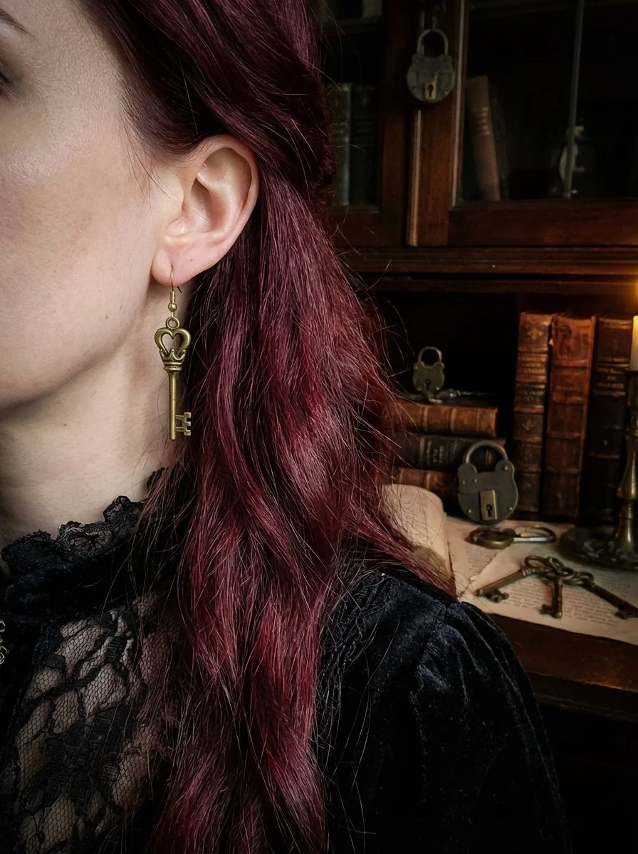 Regal Bronze Skeleton Key with Crown