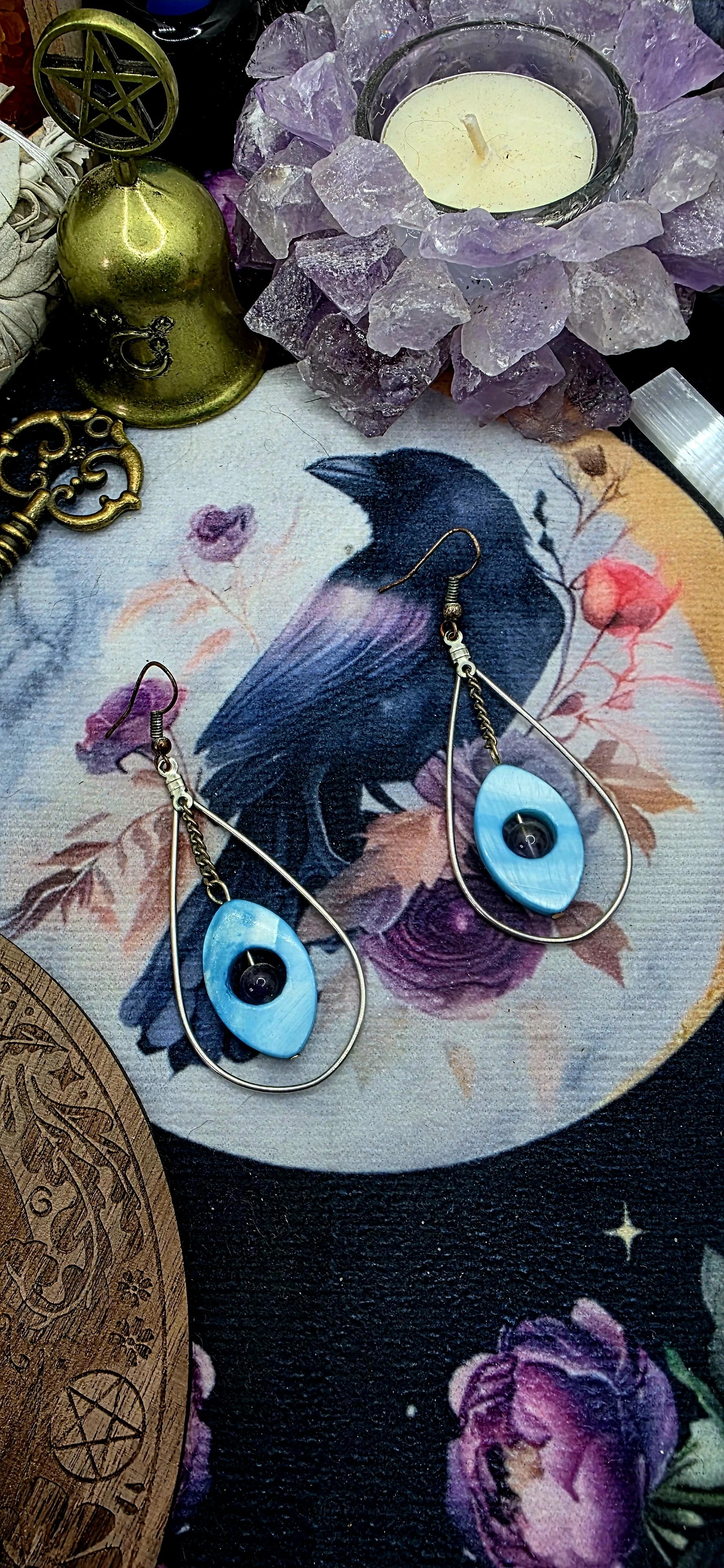 Two-Tone Amethyst Stone Earrings