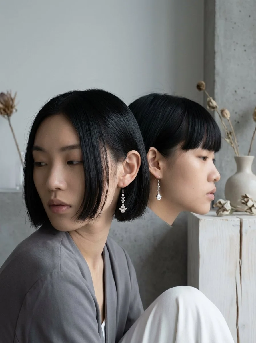 Silver Paw Earrings with Clear Gems