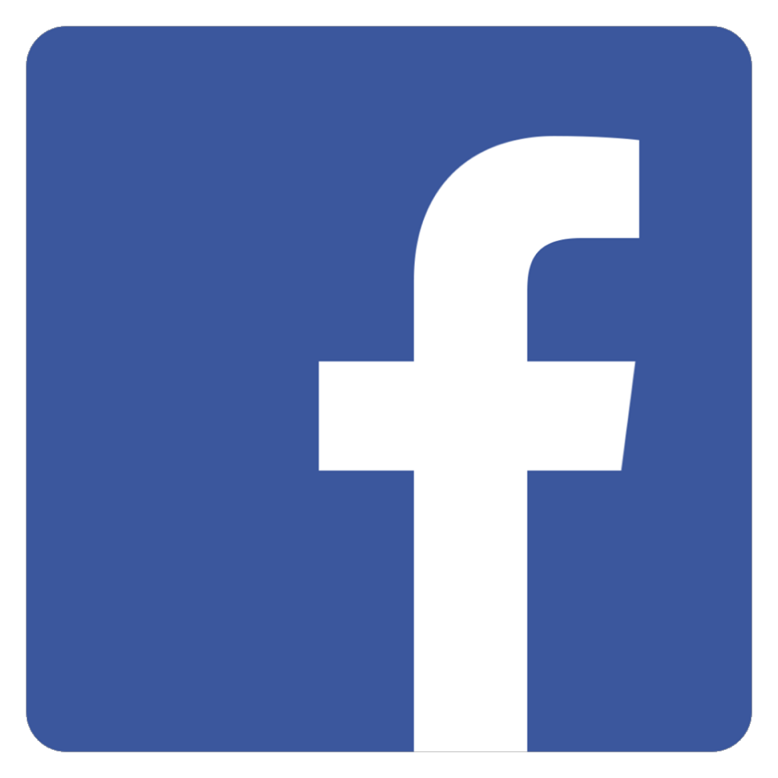 Facebook logo, a white letter F in a blue square with rounded corners.