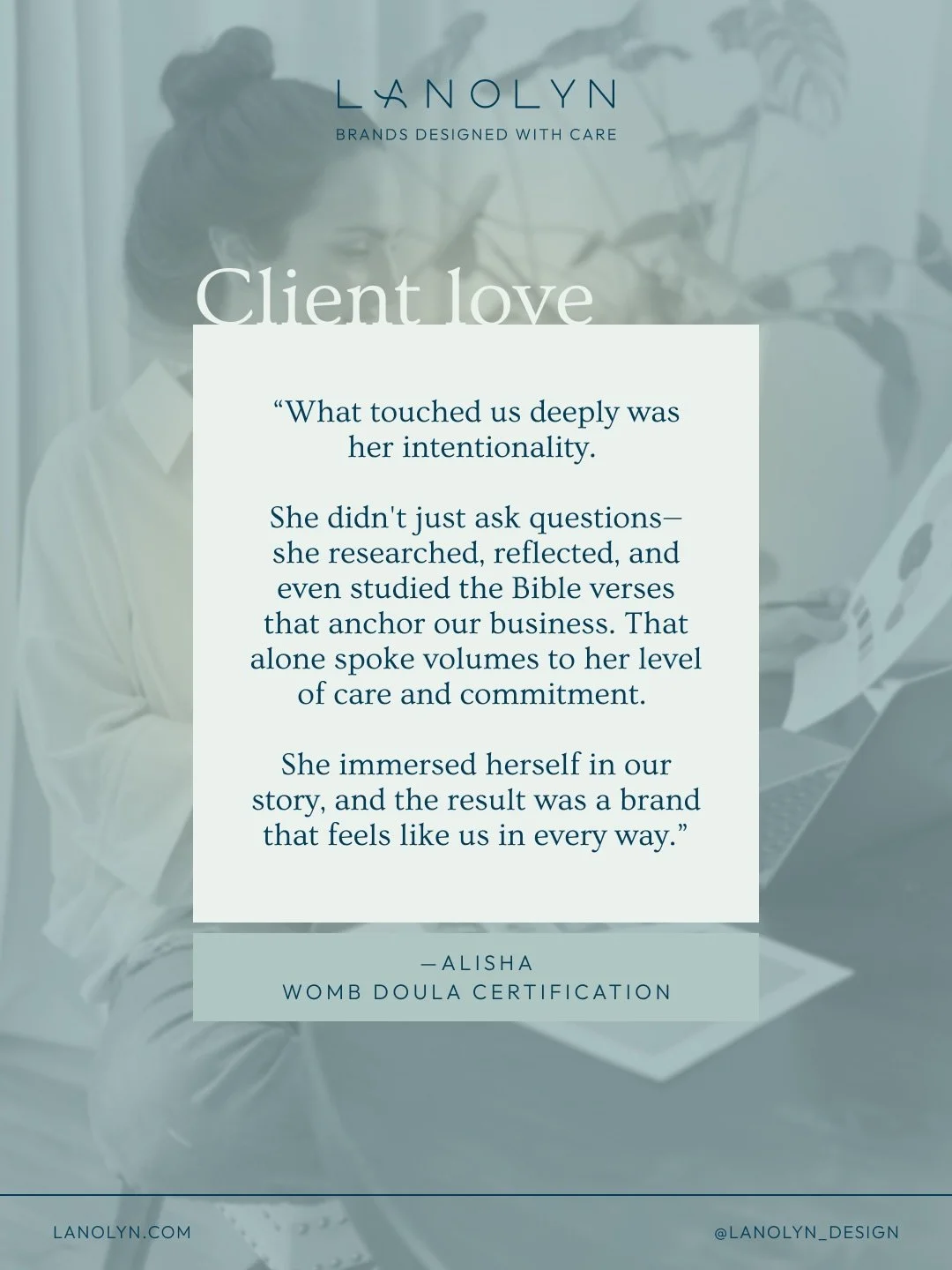 &ldquo;She immersed herself in our story.&rdquo;

Before, their brand was deeply rooted in faith&mdash; but visually, it didn&rsquo;t fully reflect the depth of their mission.

So we slowed down.
Research. Reflection. Studying the Scripture that shap