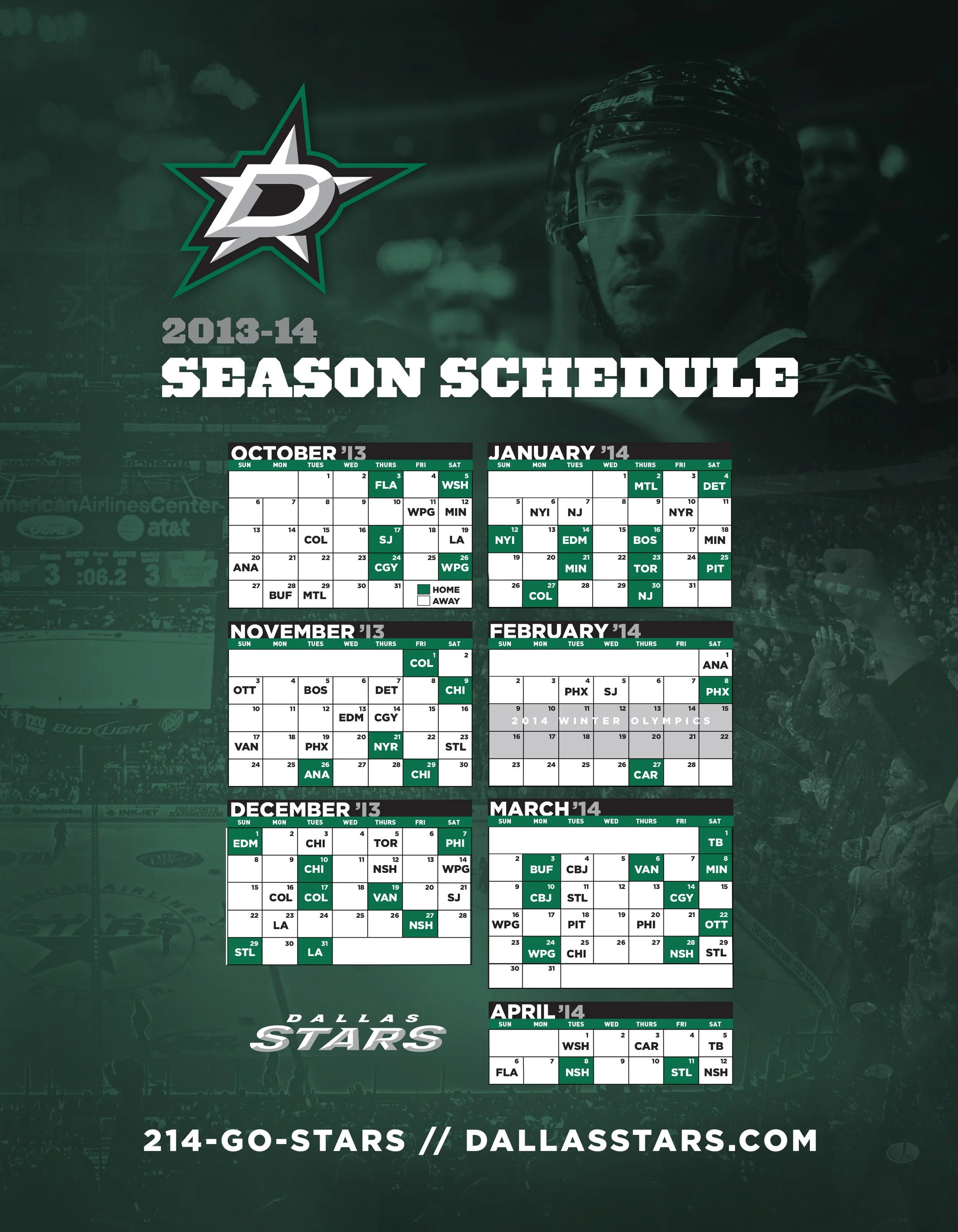 Dallas Stars Schedule Magnet