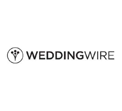 WeddingWire logo with a simple floral icon to the left of the text.