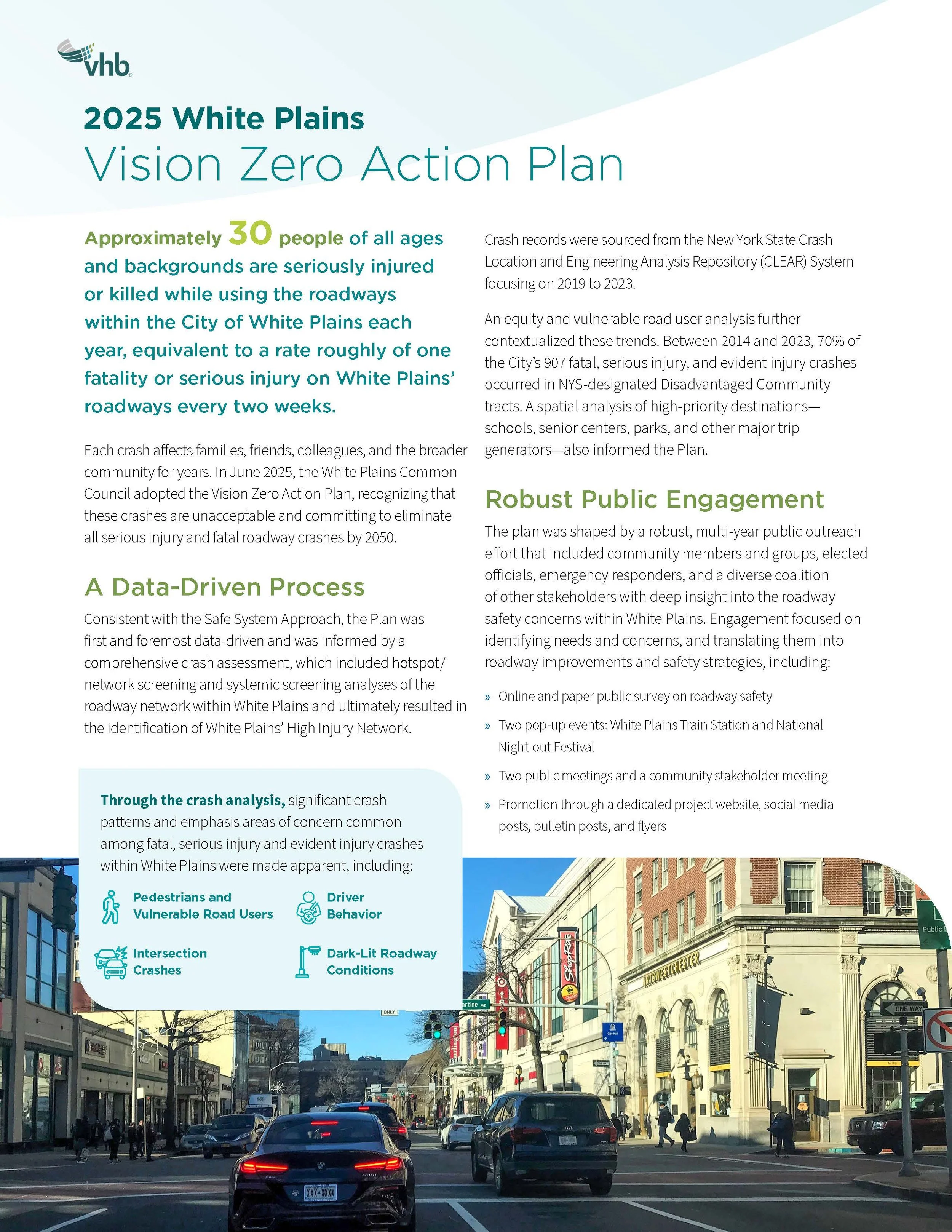 An award submission graphic for ITE 2025 representing one of the many amazing projects at my company. This project was awarded the "ITE Met Section Vision Zero Award"