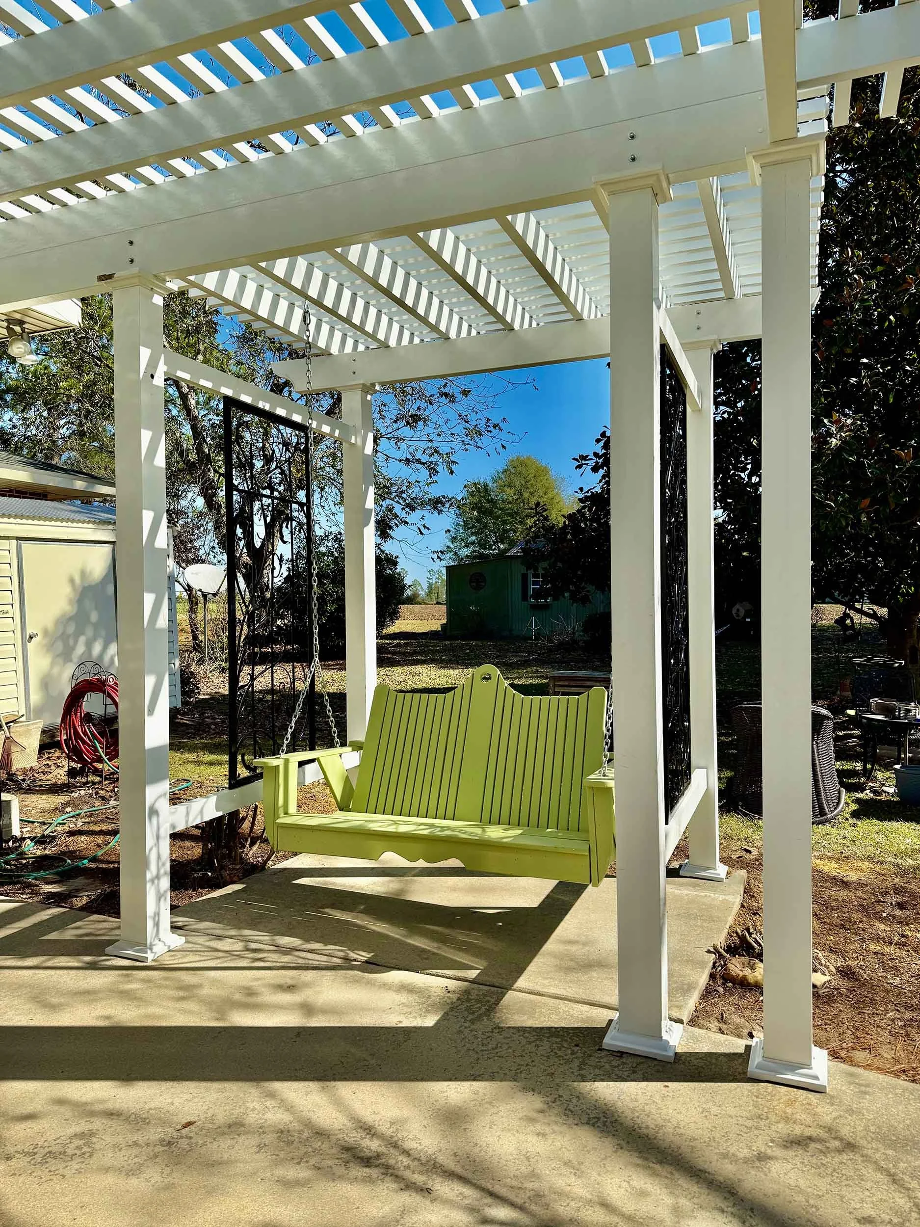 Custom pergola by Hathcock Home Services in Dothan, Alabama.