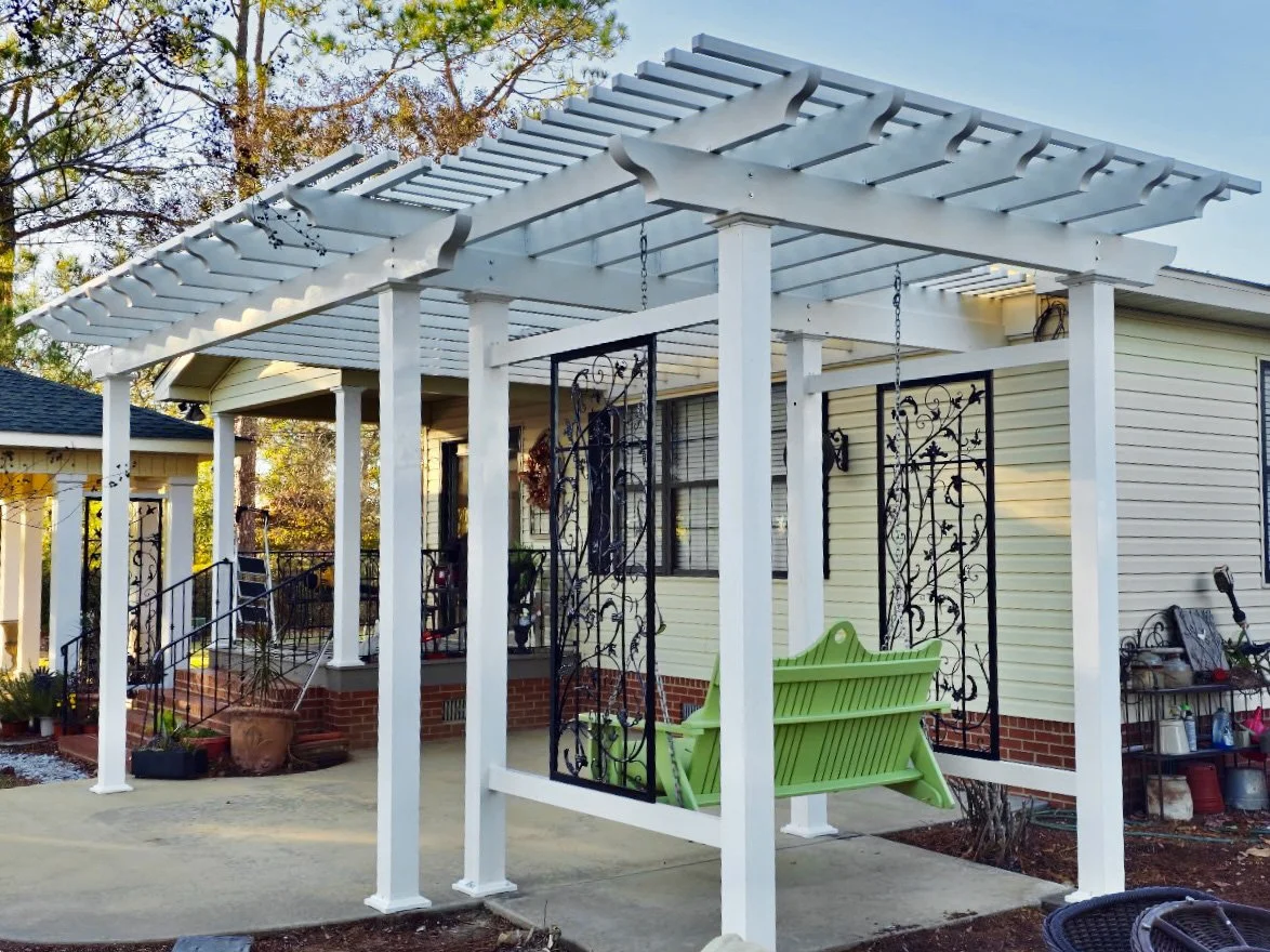 Residential pergola installation for improved shade and backyard comfort.