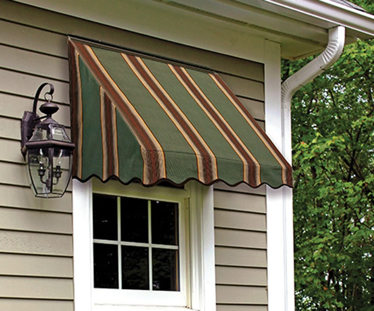 Window and door awnings installed on a Dothan-area home for added protection.