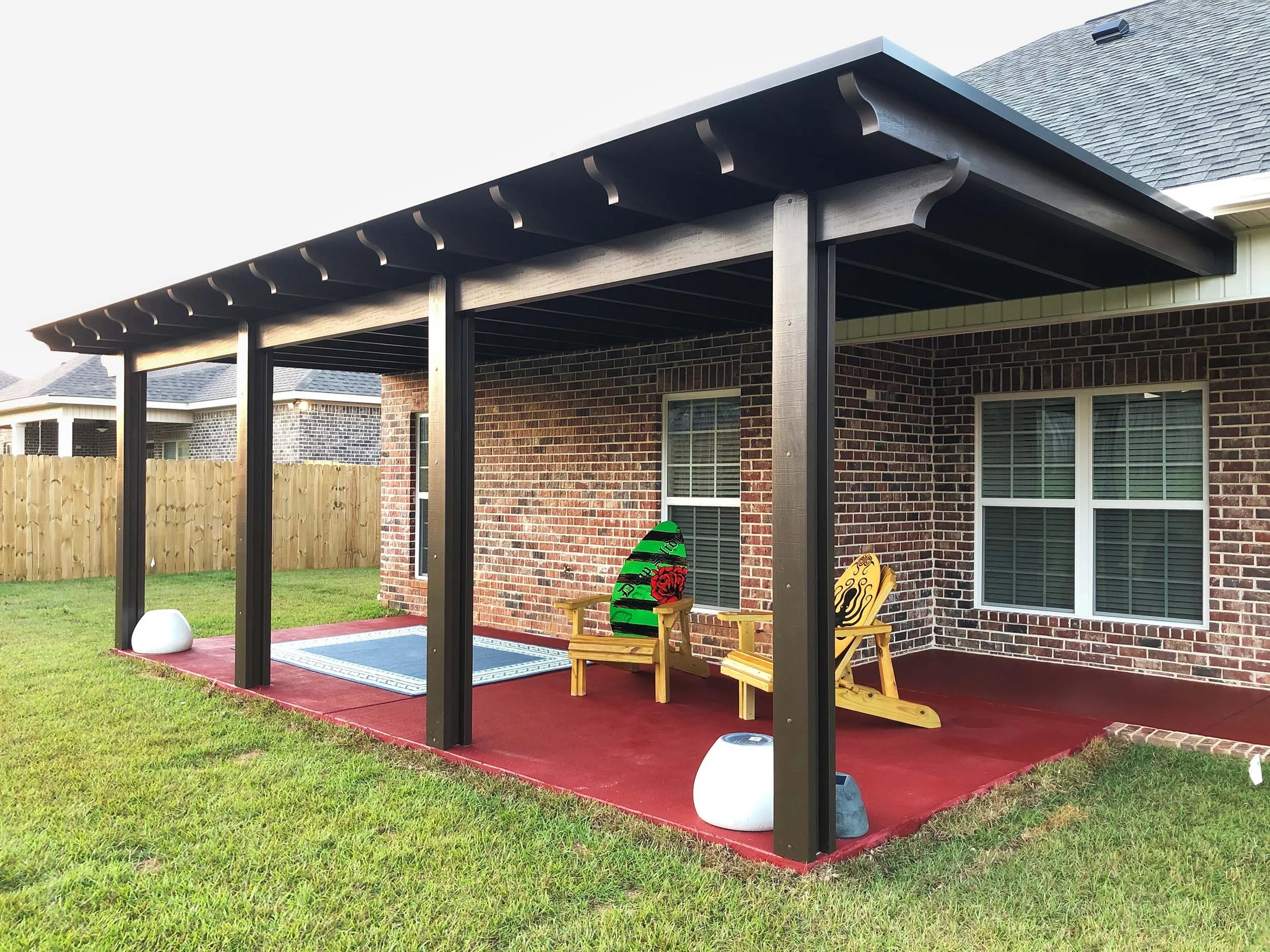 Patio cover addition designed to extend usable living space outdoors.