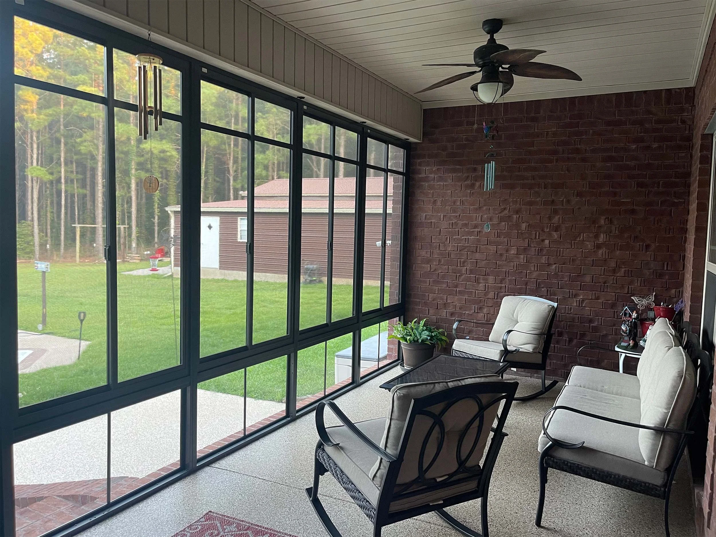 EZE-Breeze room installation designed to protect against rain, wind, and insects.