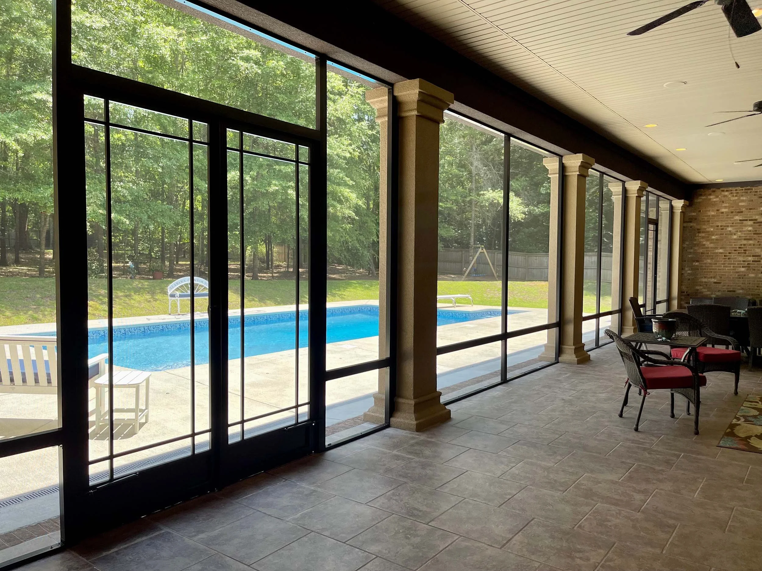 Screenroom addition built to extend the home’s usable living space.