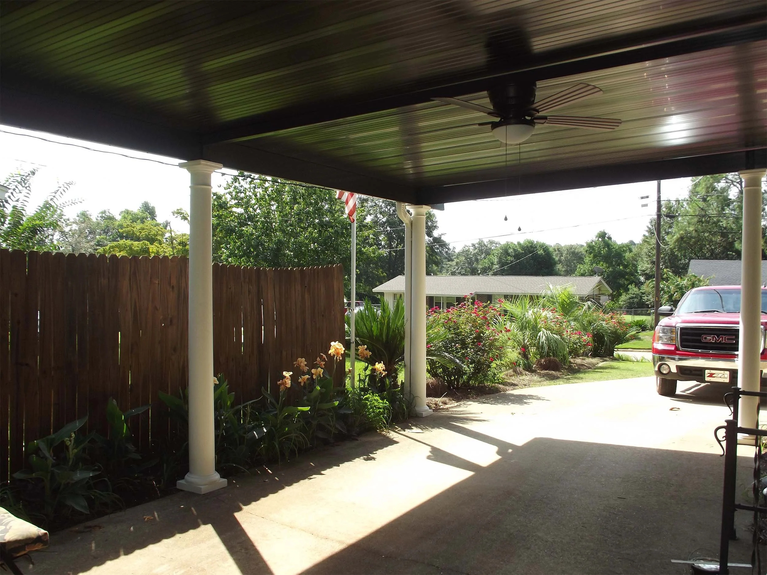 Custom covered parking area for a Dothan-area residential property.