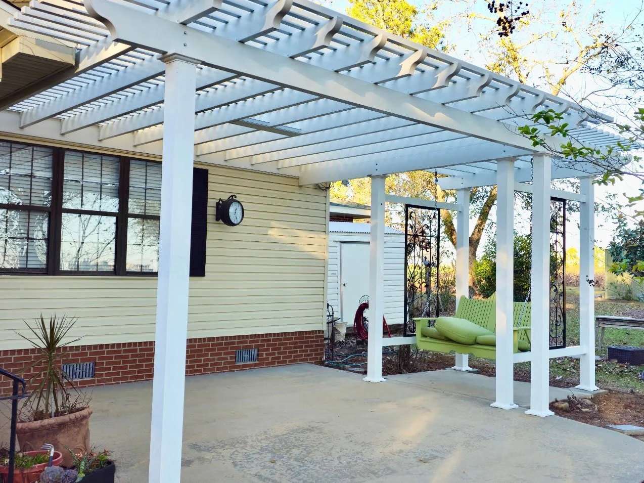 Pergola installation serving homeowners in Dothan and the surrounding Wiregrass area.