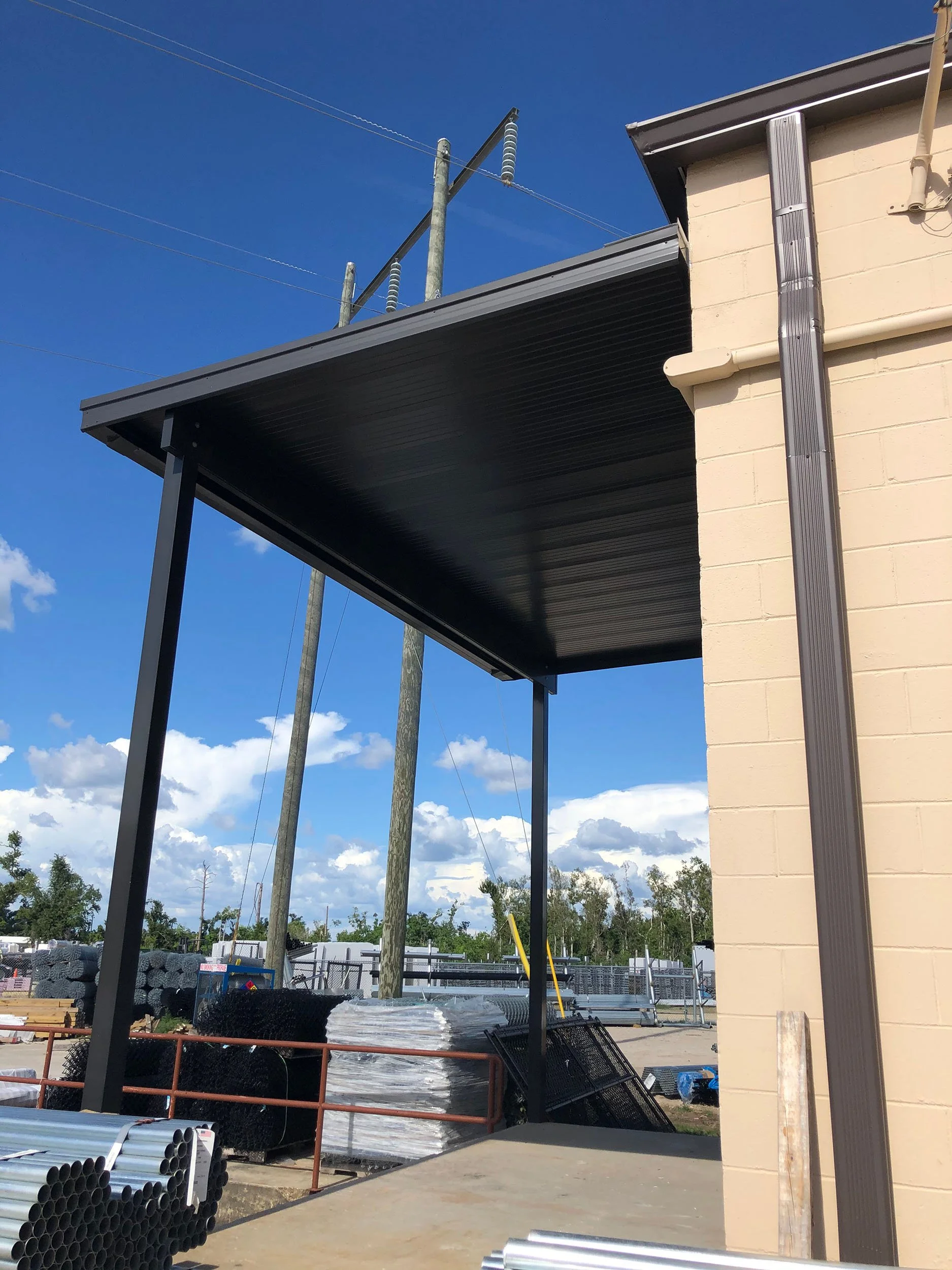 Hathcock Home Services commercial awning project for a Dothan-area business.