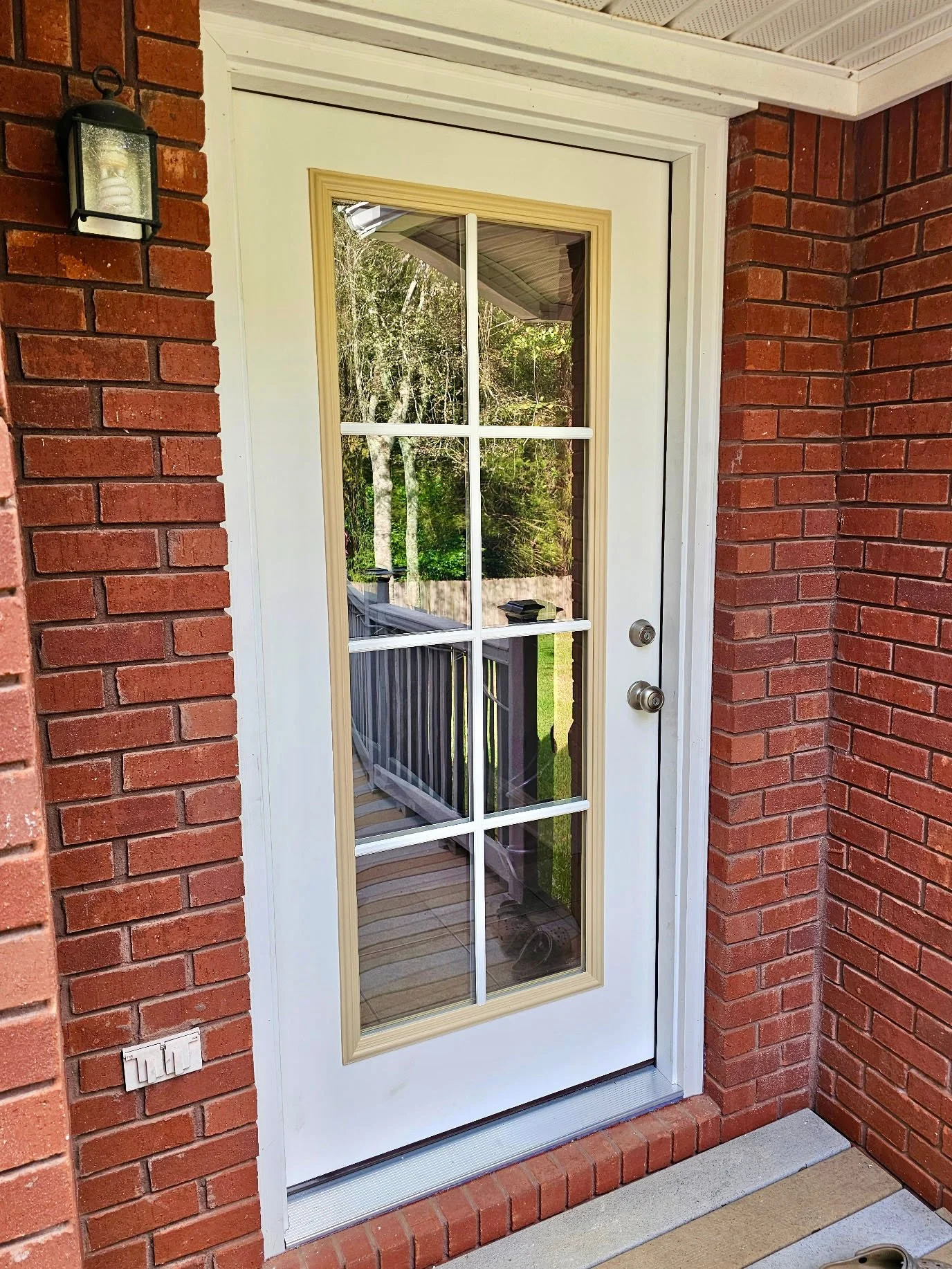 Residential door replacement by Hathcock Home Services for an updated home entry.