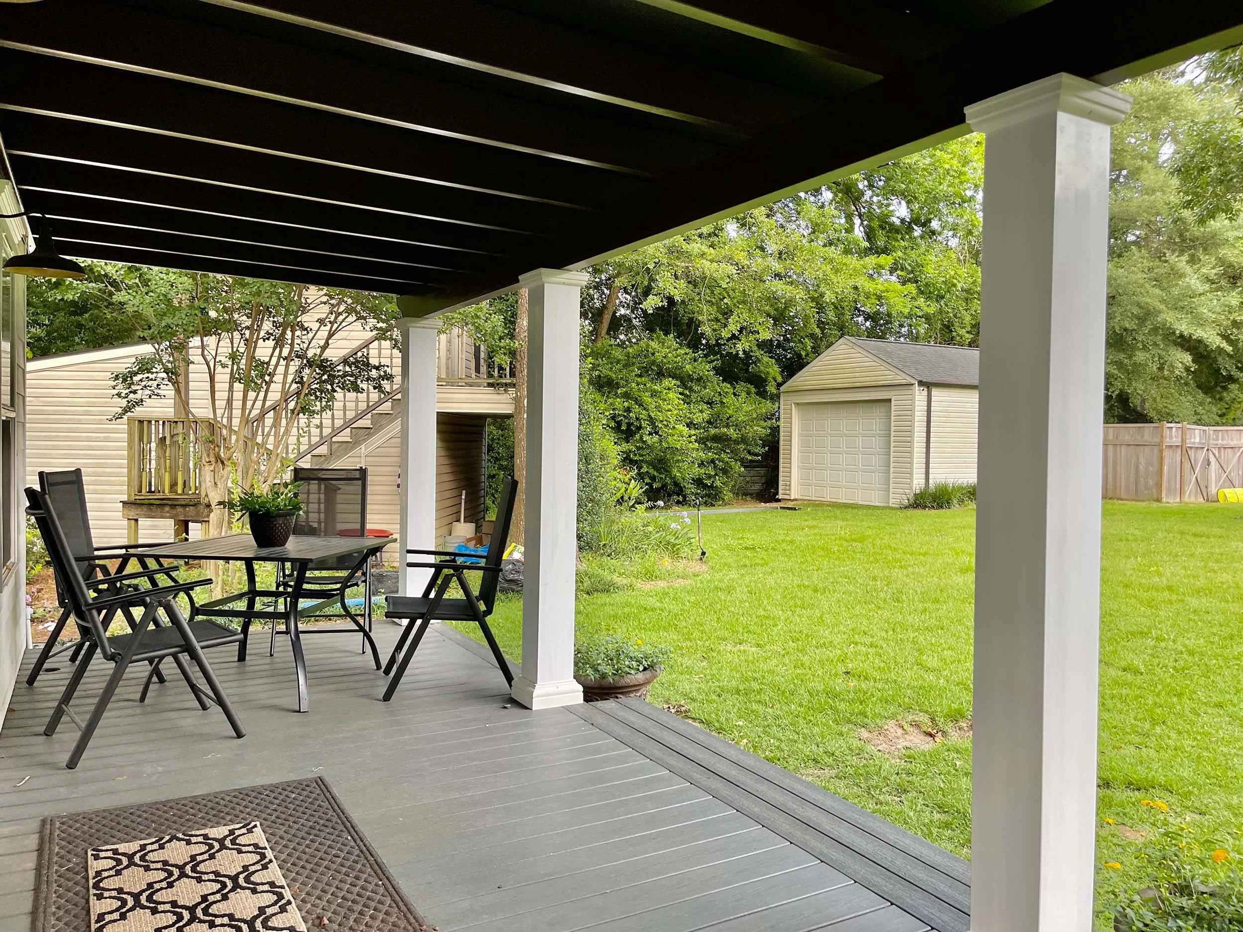 Durable awning and patio cover solution for a residential outdoor area.