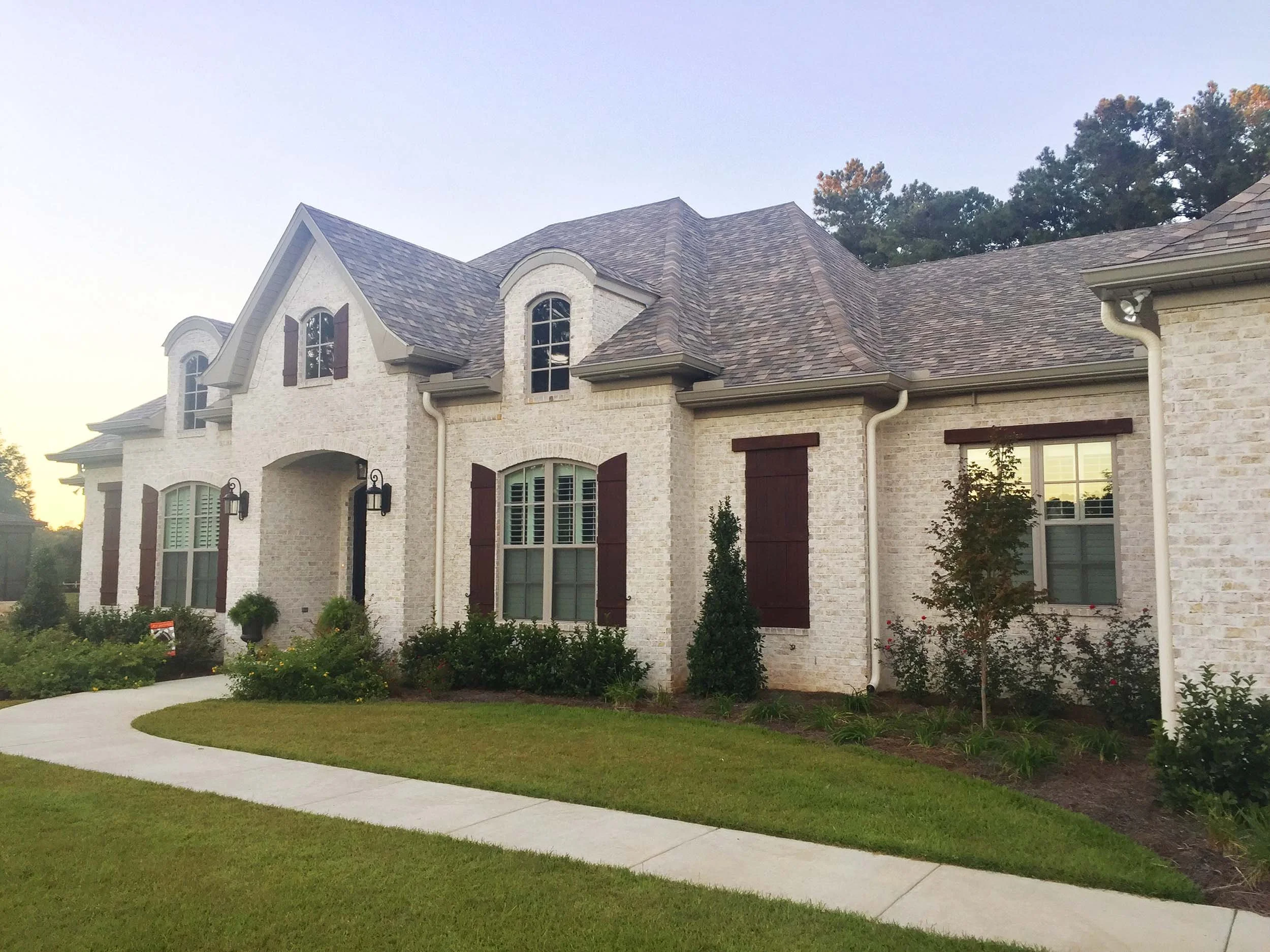 Seamless gutters installed by Hathcock Home Services for a residential property.