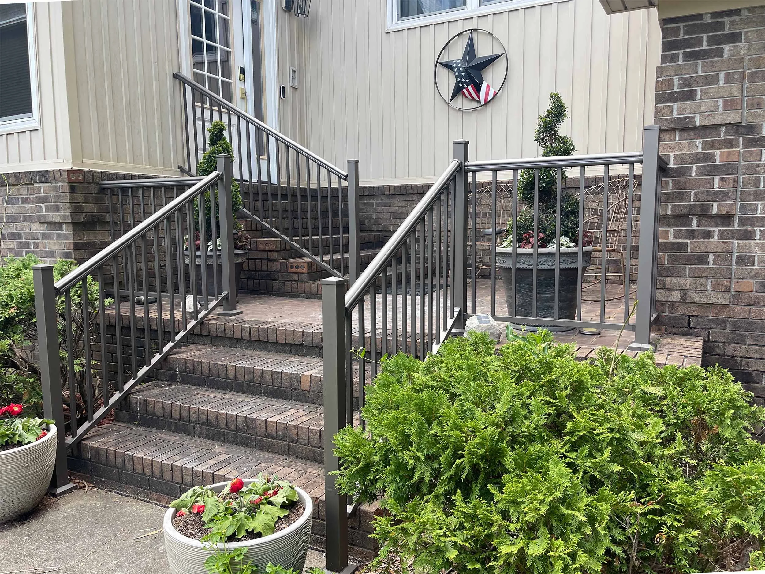 Residential exterior railing designed for long-lasting safety and function.