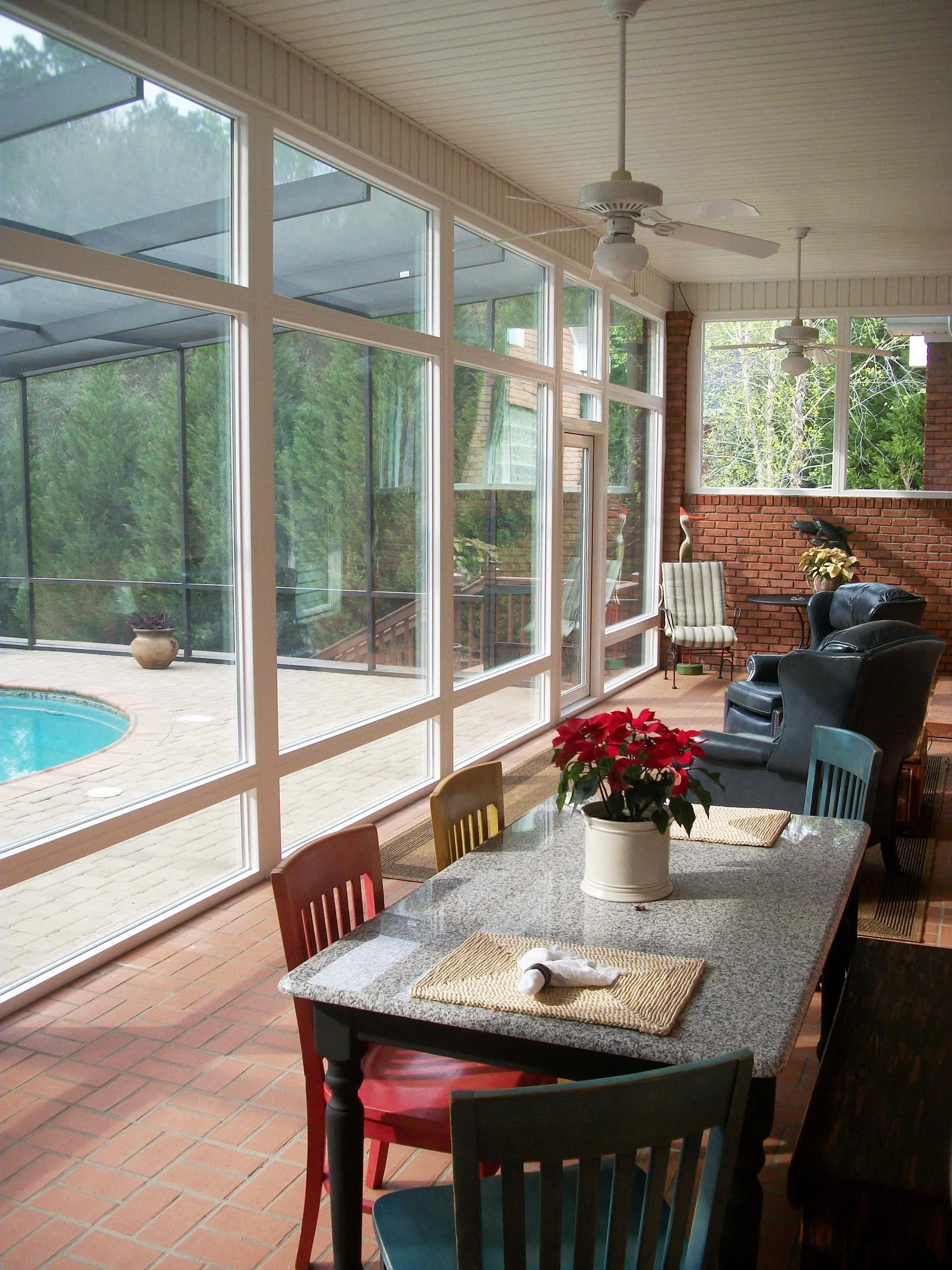 Light-filled sunroom designed for relaxing, entertaining, and everyday use.