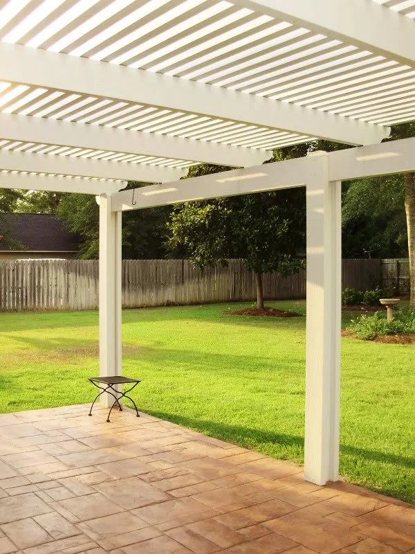Outdoor pergola built to improve comfort and curb appeal for a home.