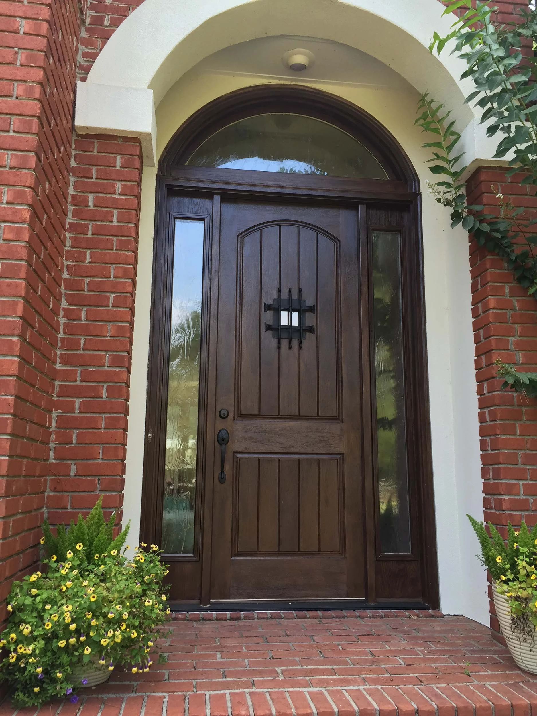 Front entry door replacement by Hathcock Home Services in Dothan, Alabama.