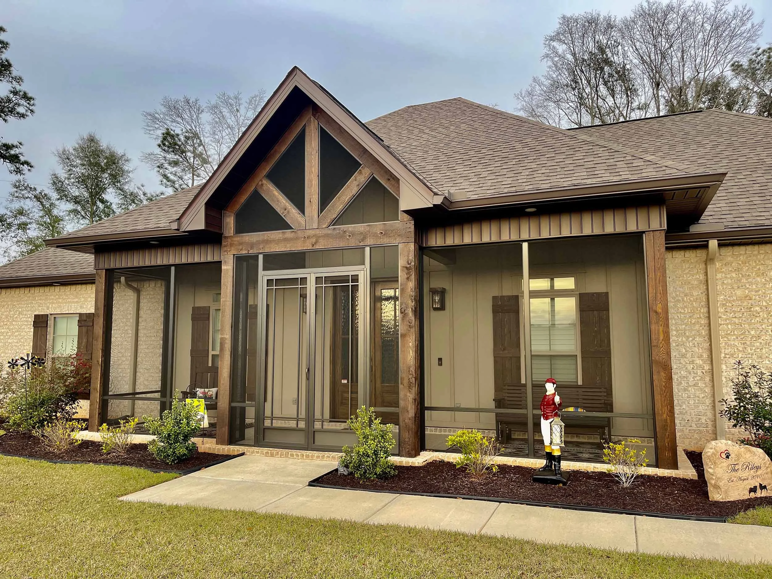 Custom screened enclosure designed to enhance outdoor living and comfort.