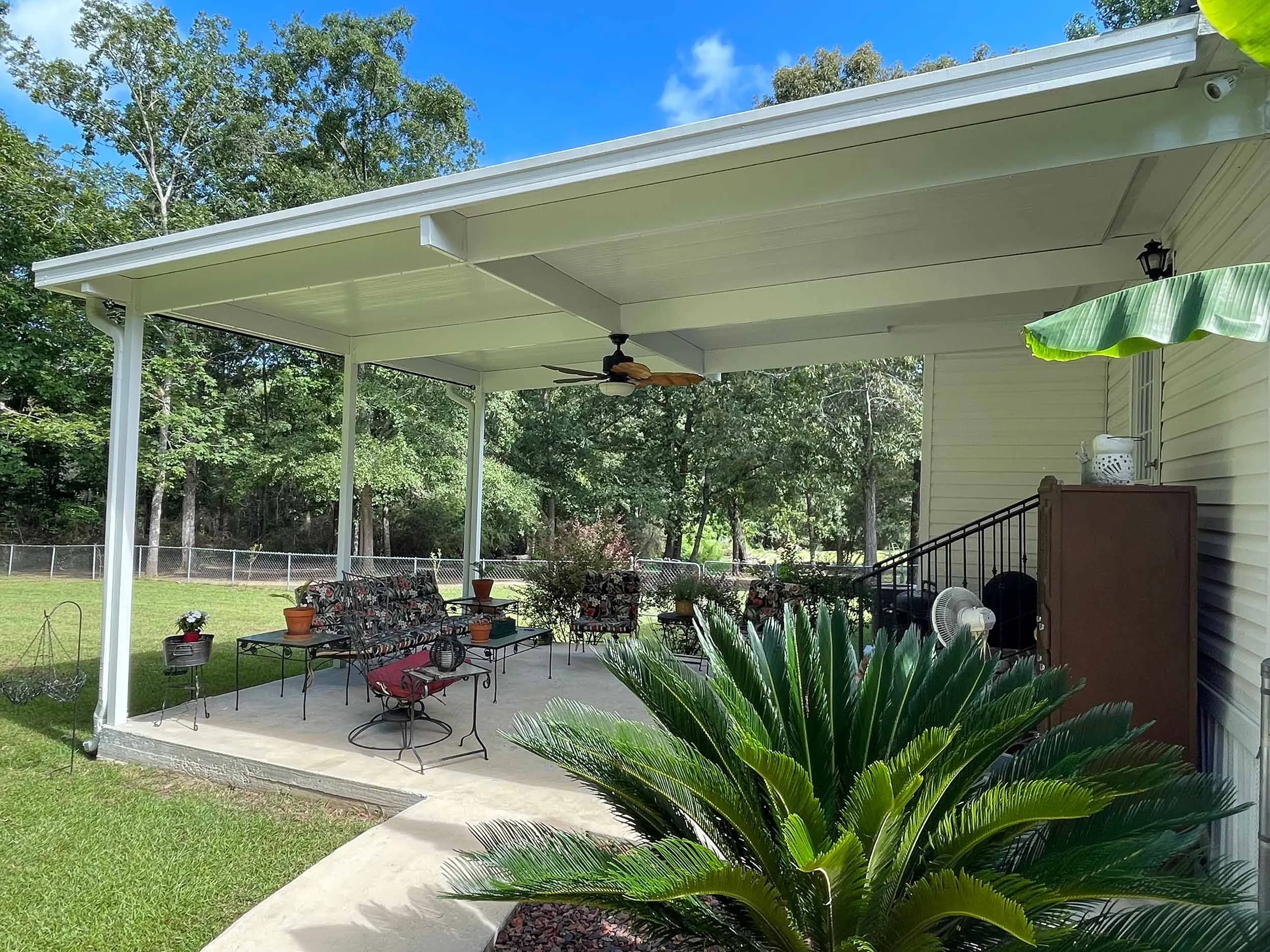 Awning project designed to reduce sun exposure and enhance outdoor comfort.