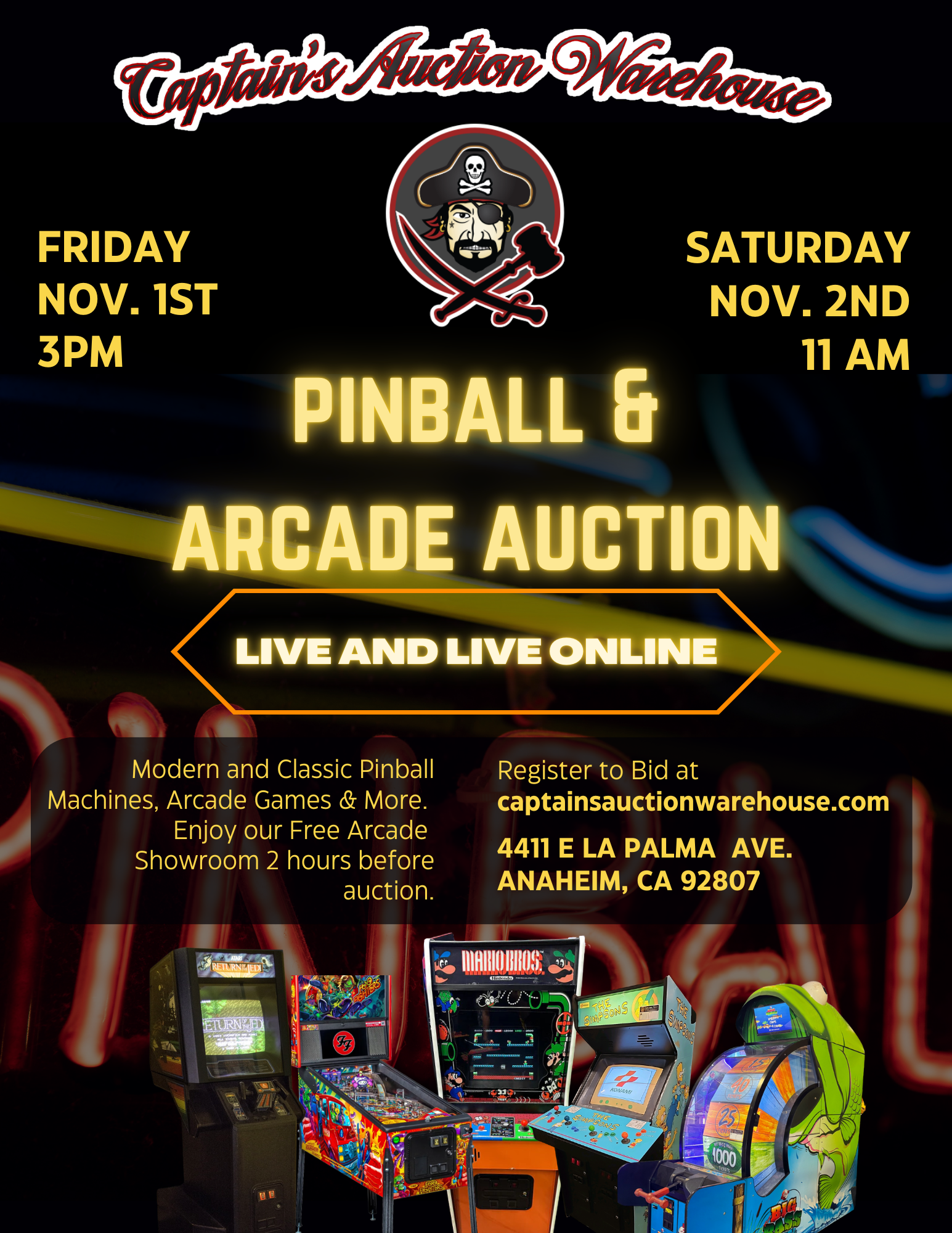 Fall Pinball Machine & Arcade Game Auction
