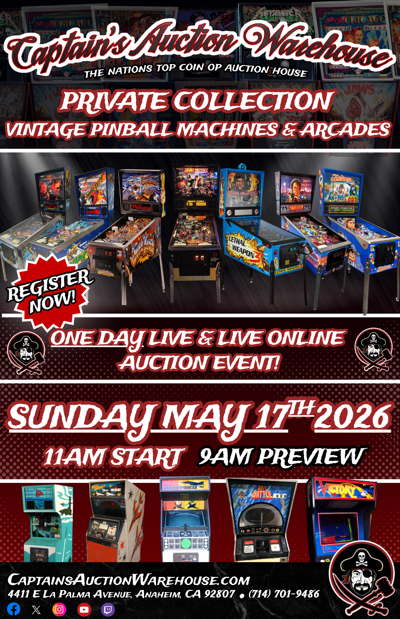 Pinball Auction Private Collection Pinball Auction — Captain's Auction Warehouse