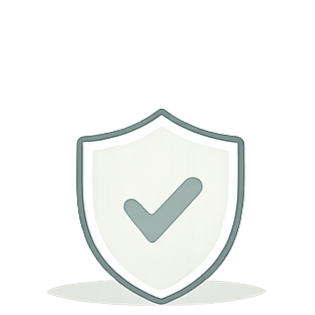 A shield icon with a checkmark in the center, representing security or protection.