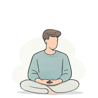 A person sitting cross-legged on a white surface, holding a remote control, with headphones hanging around their neck, and facing slightly away from the camera.