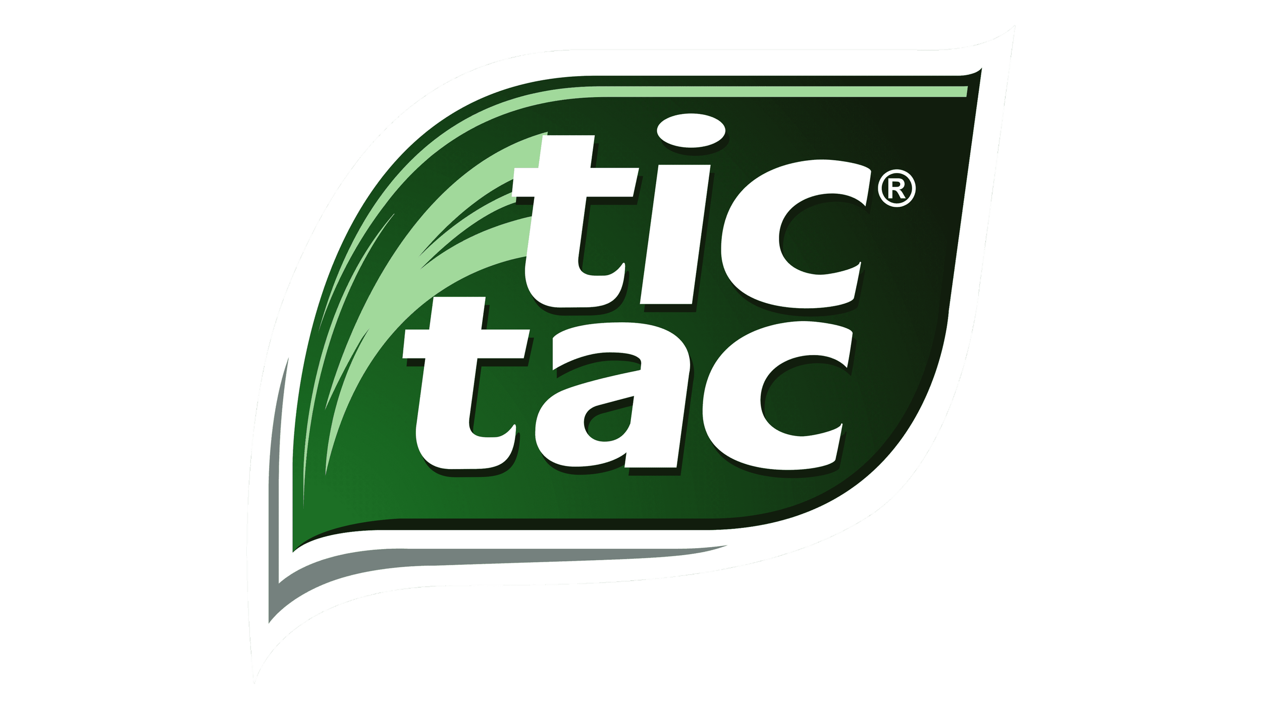 The logo of Tictac, a mint brand, featuring green and white colors with the brand name in bold lowercase letters.