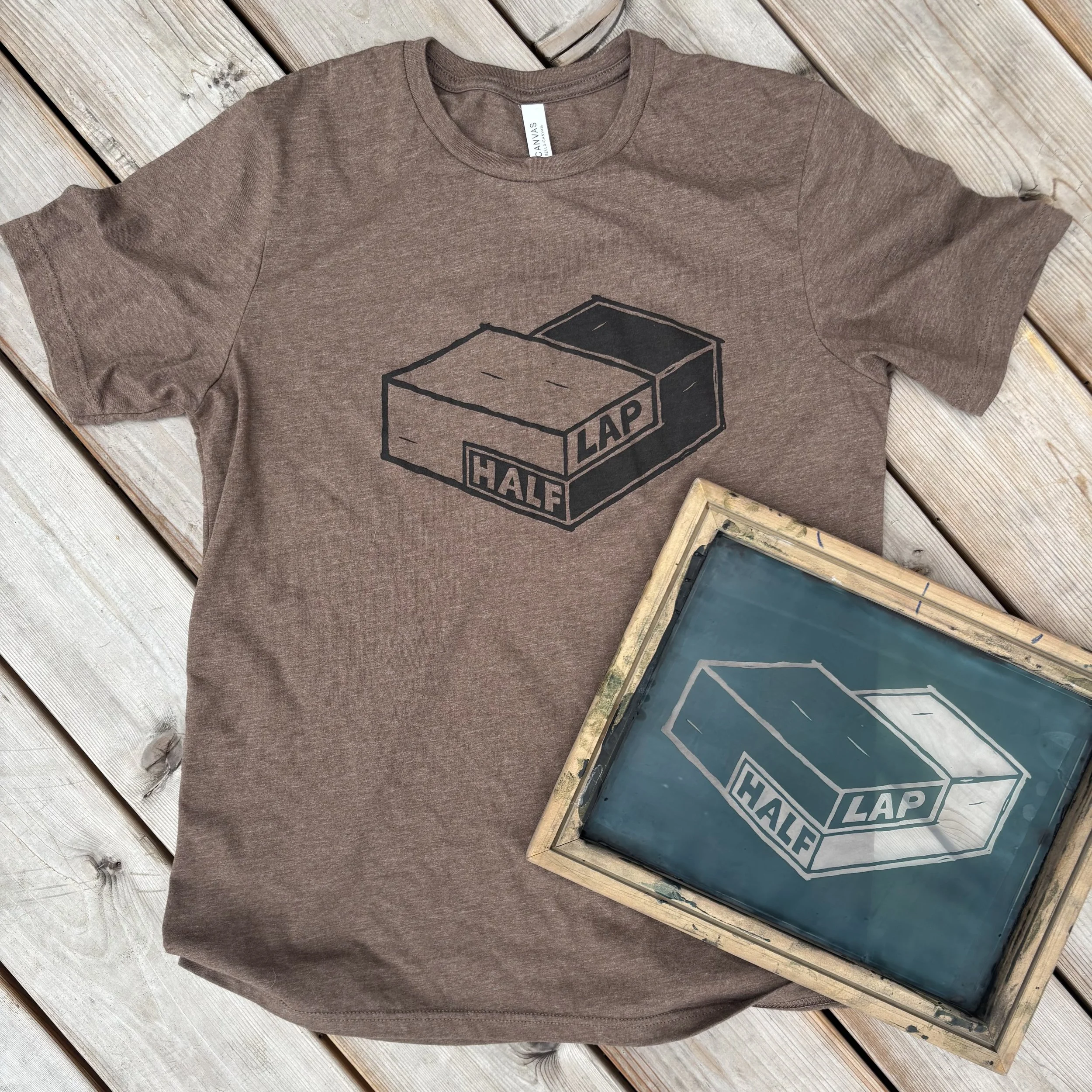 Half Lap Tee (Heathered Brown size L)