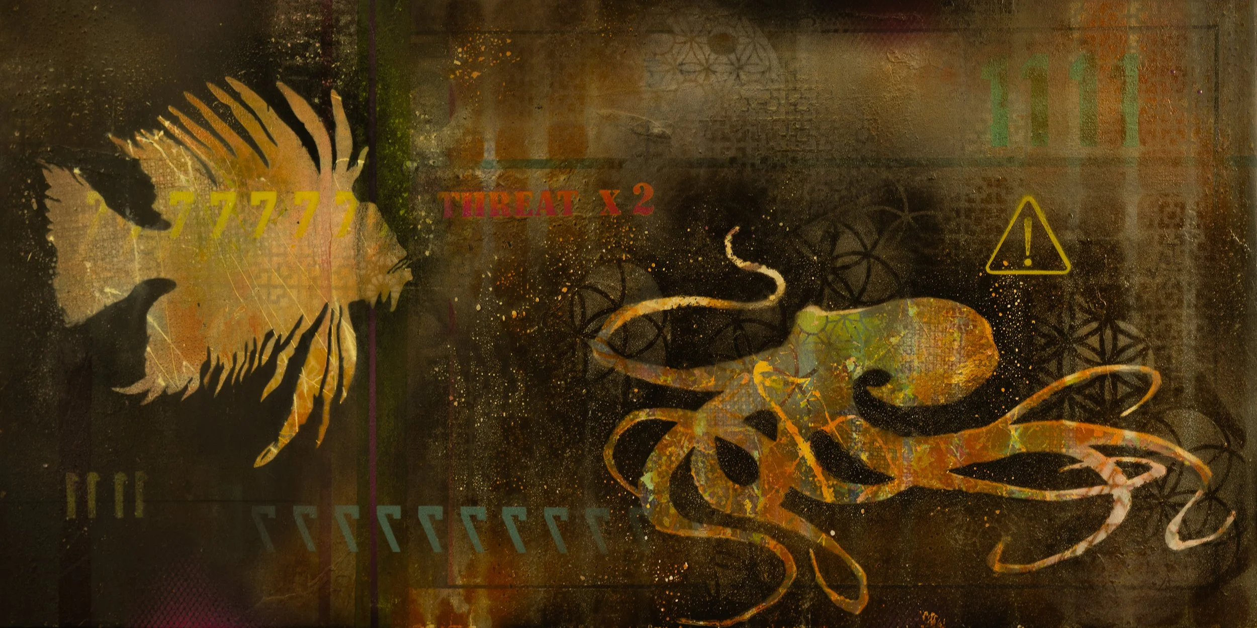Threat × 2 is artwork from the Aquatic Series: Hide in Plain Sight, by Atlanta artist Aaron O’Connor, OC Studios.