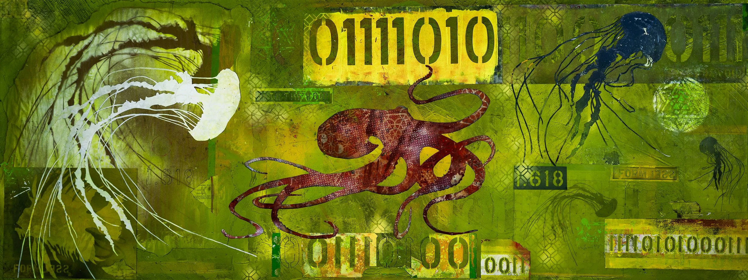 Photic Voices is artwork from the Aquatic Series: Hide in Plain Sight, by Atlanta artist Aaron O’Connor, OC Studios.