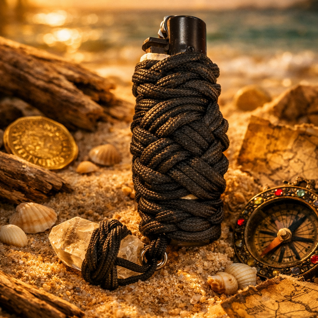 Paracord Turk Wrapped Lighter W/ Crystal