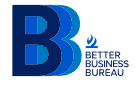Logo of the Better Business Bureau with a large blue letter B and the organization's name.